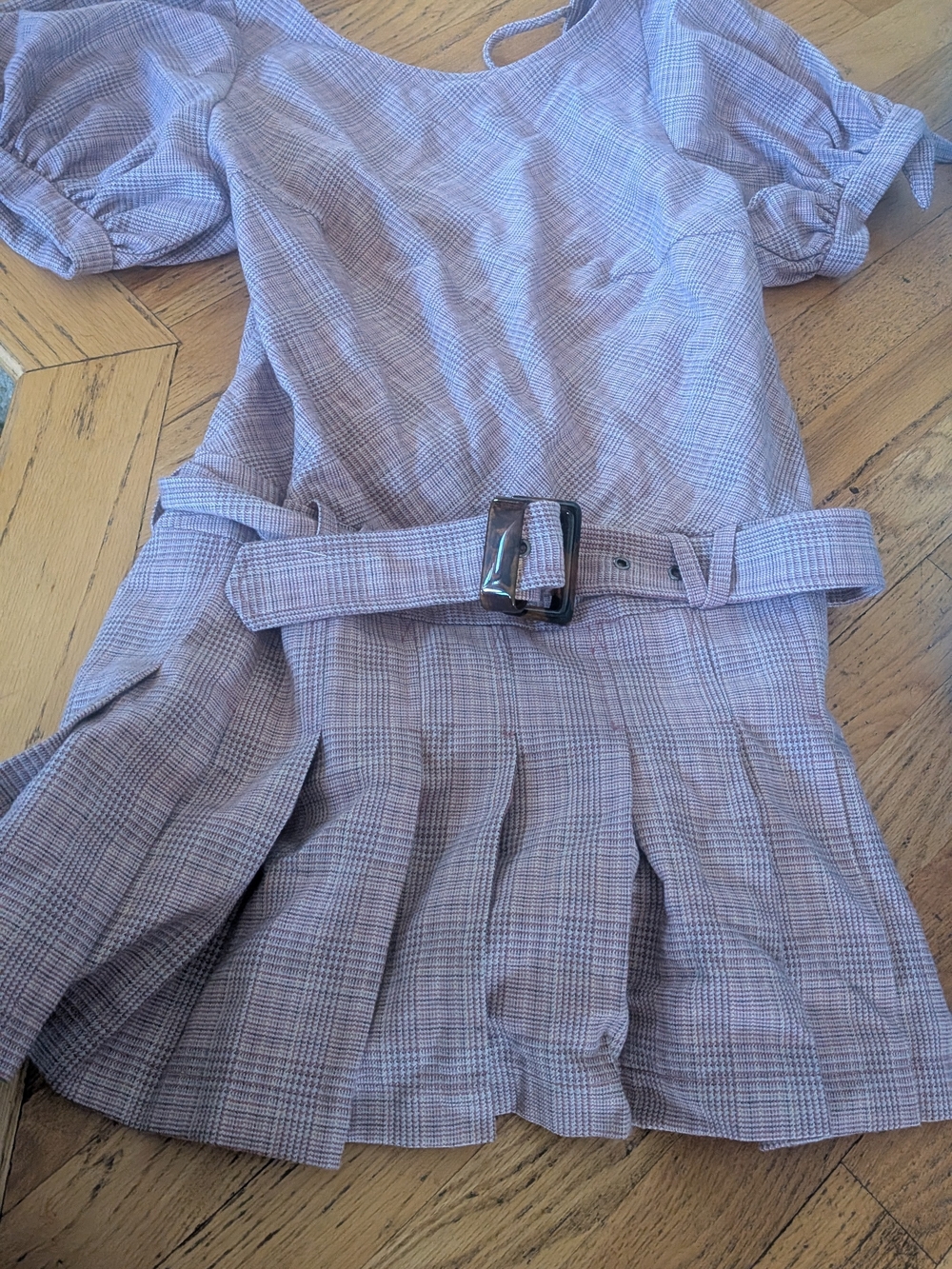 Free People GORGEOUS Plaid Mini Dress with Belt FALL NEW MEDIUM M $148